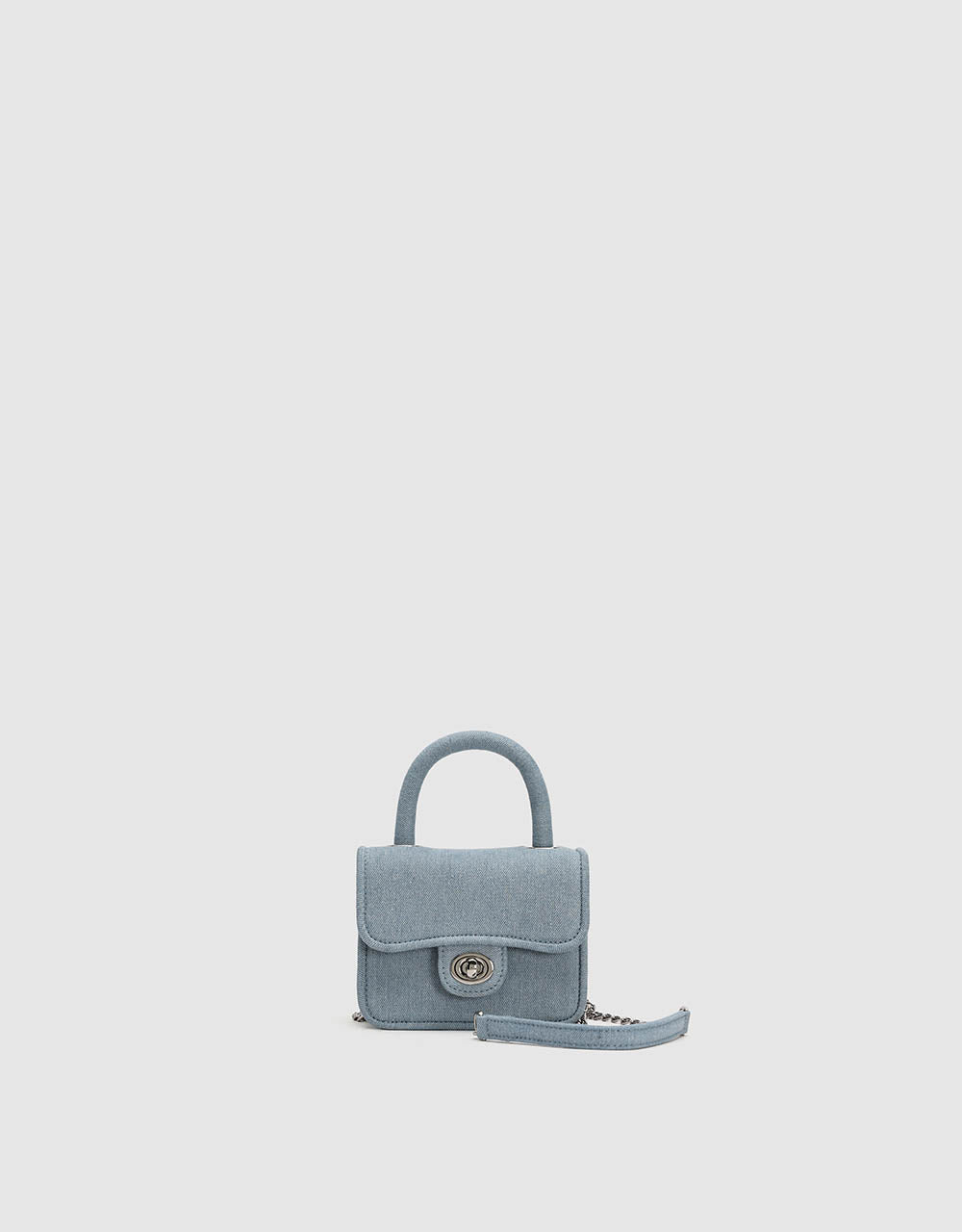 Stand Handle Denim Shoulder Bag