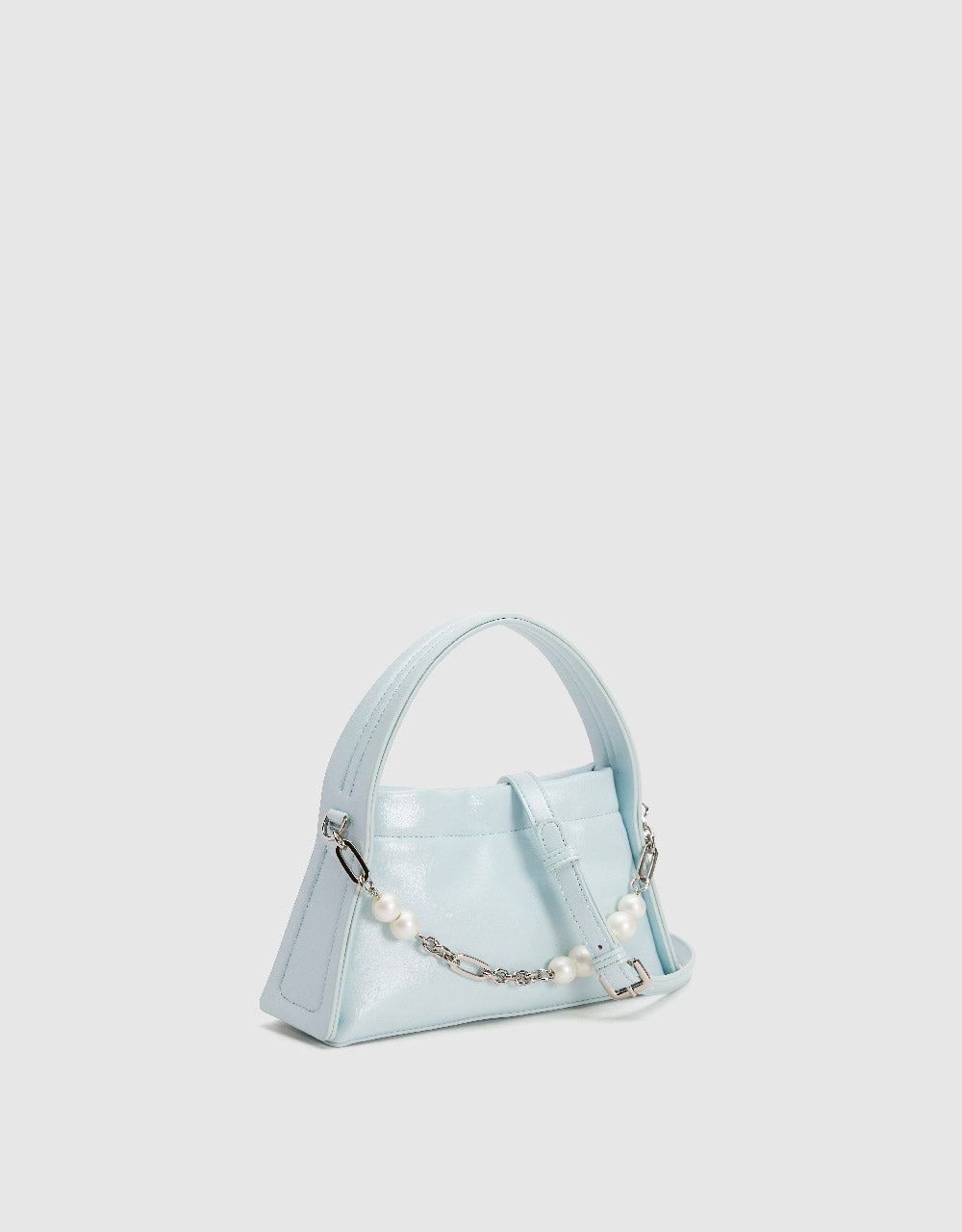 Pearl Décor Vegan Leather Shoulder Bag