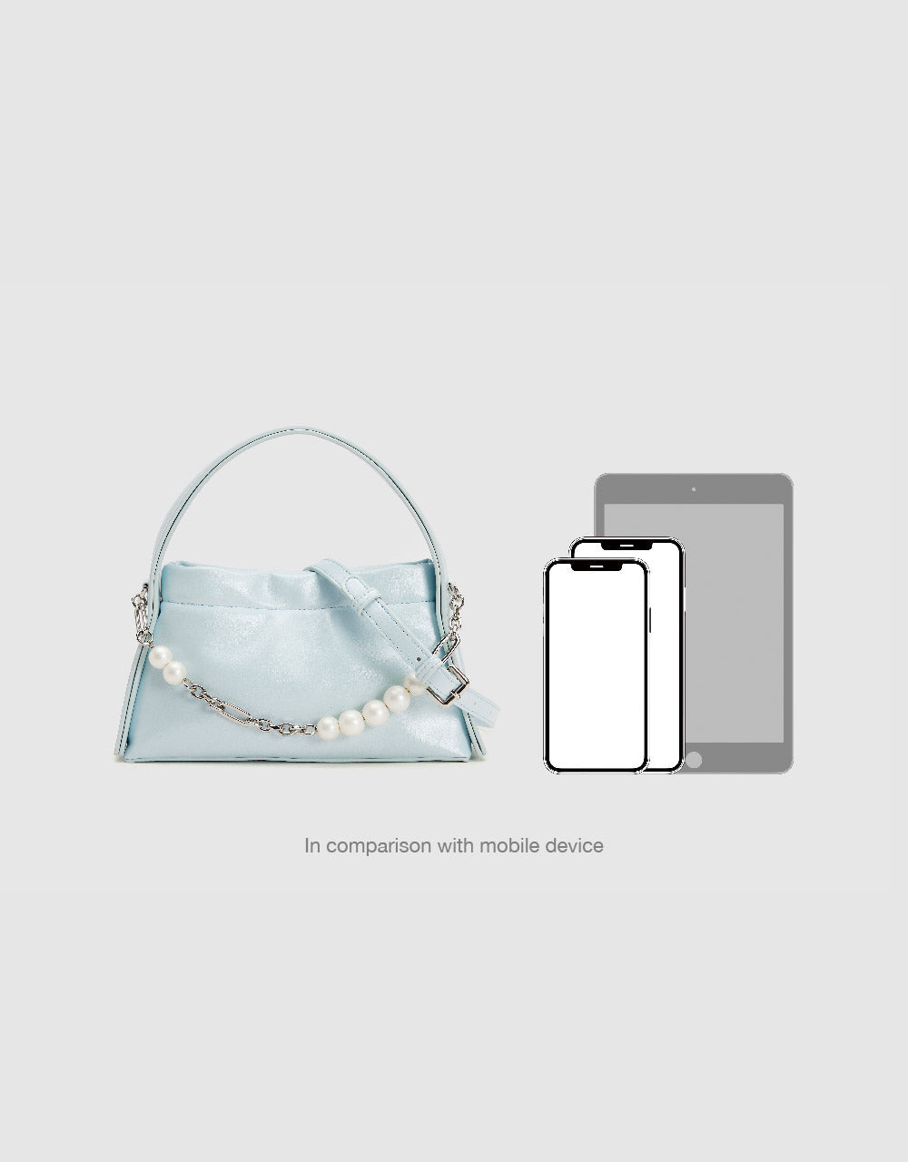 Pearl Décor Vegan Leather Shoulder Bag