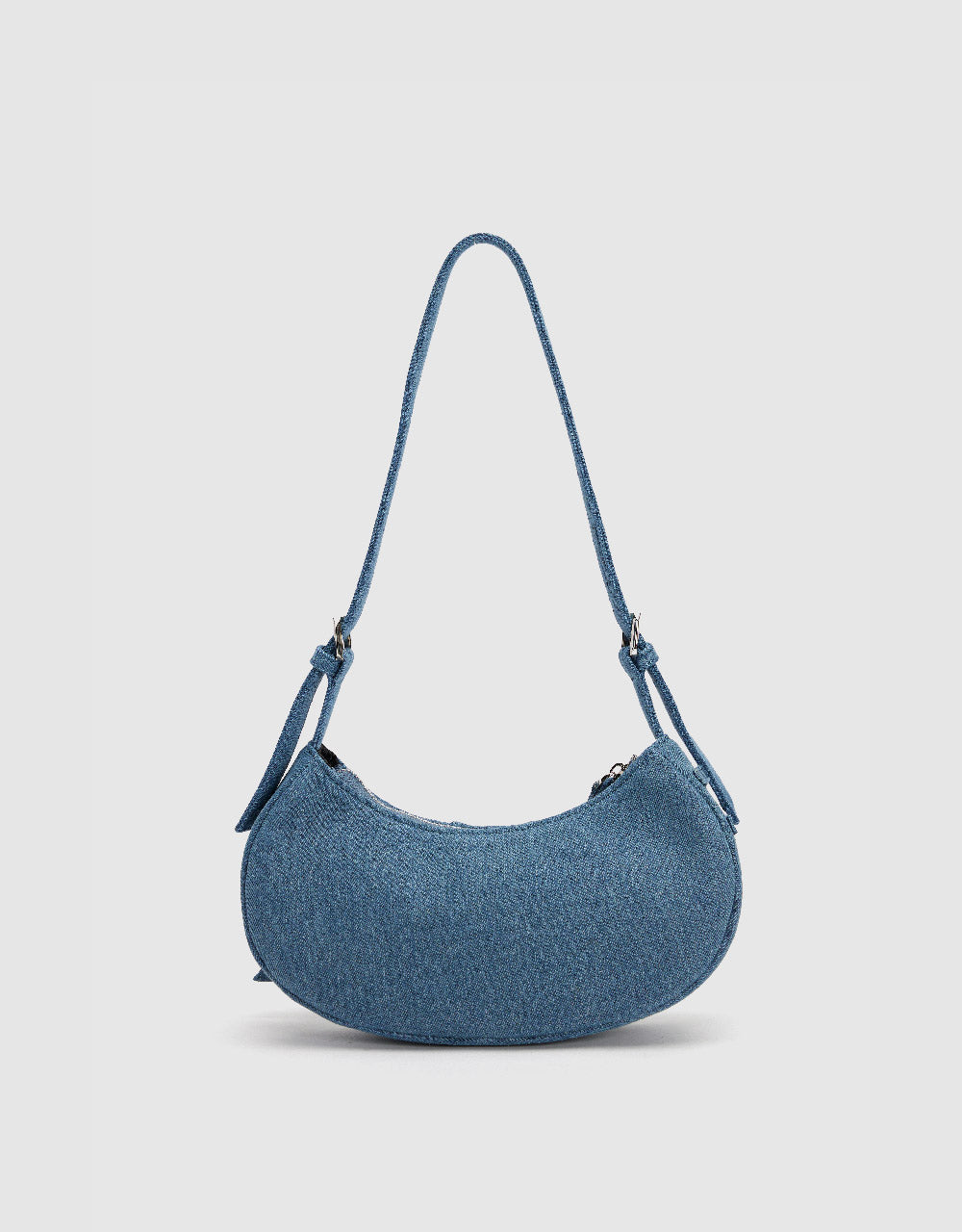 Buckles Décor Denim Shoulder Bag