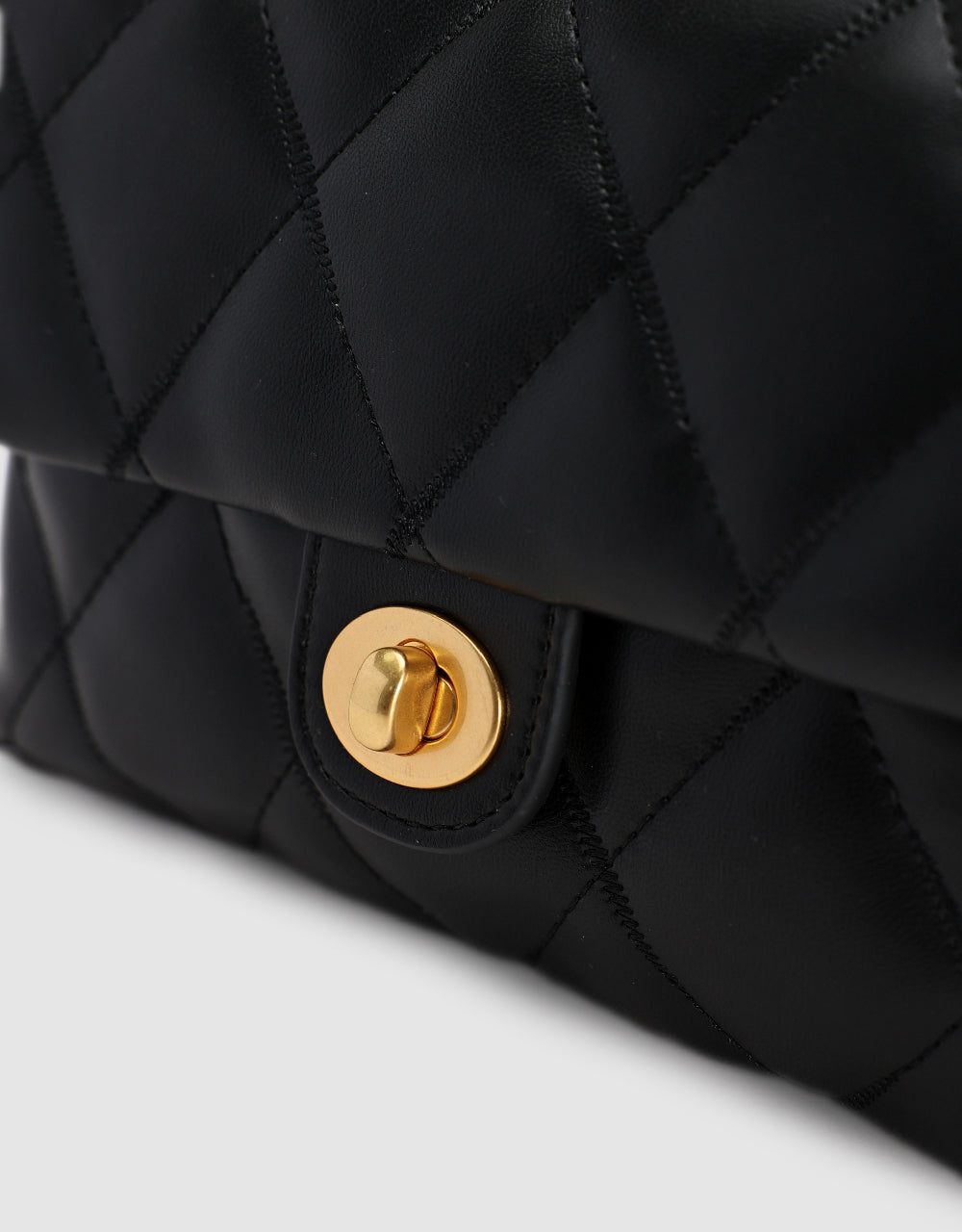 Quilted Embossed Vegan Leather Shoulder Bag