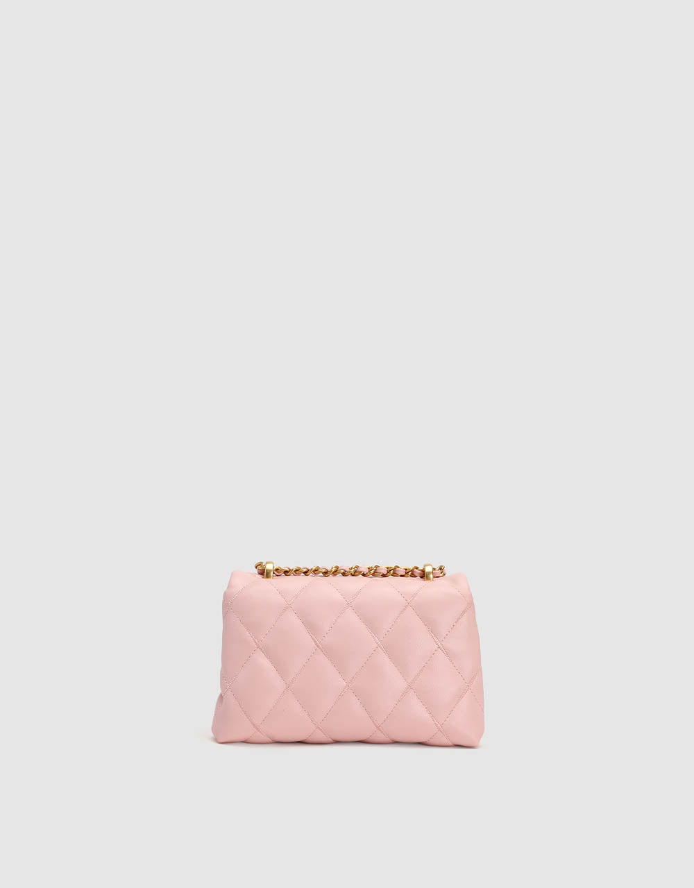 Quilted Embossed Vegan Leather Shoulder Bag