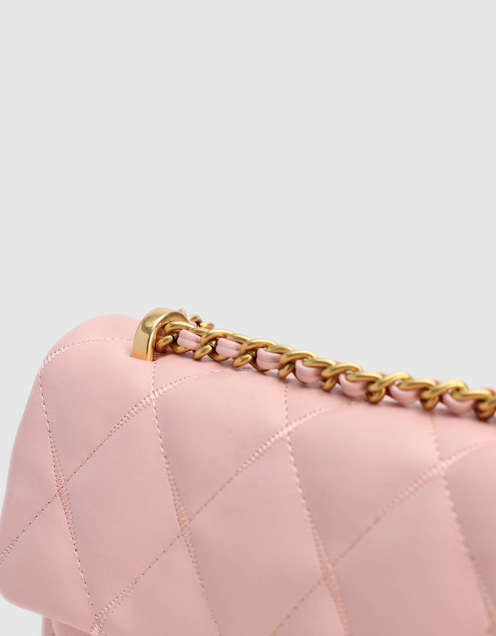 Quilted Embossed Vegan Leather Shoulder Bag