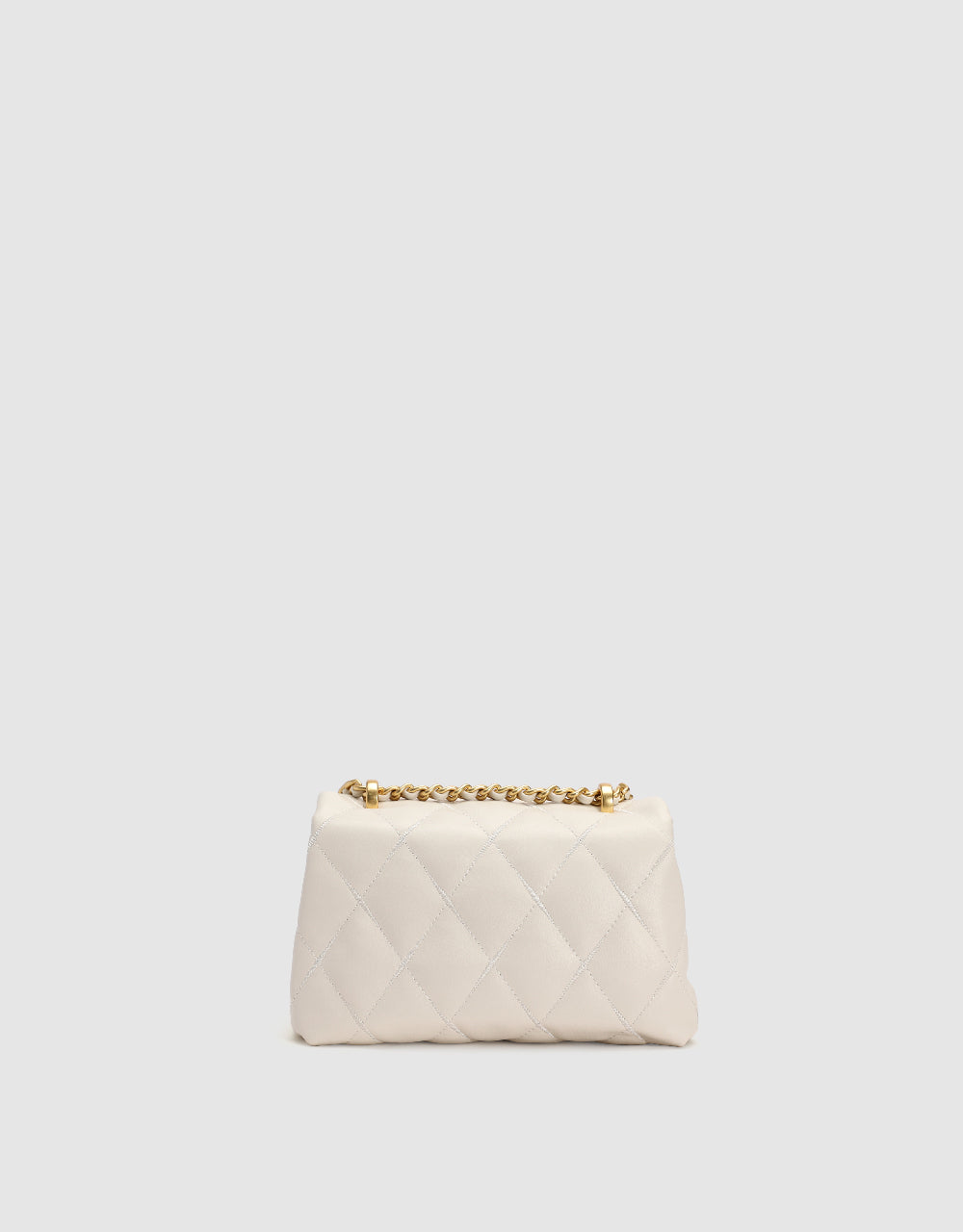 Quilted Embossed Vegan Leather Shoulder Bag