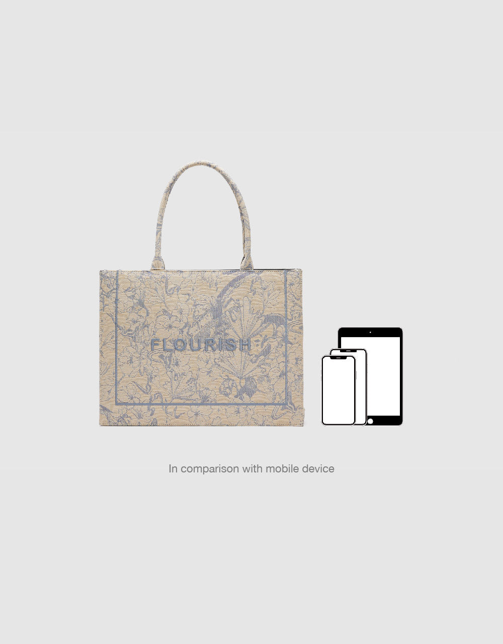 Printed Tote Bag With Stand Handle