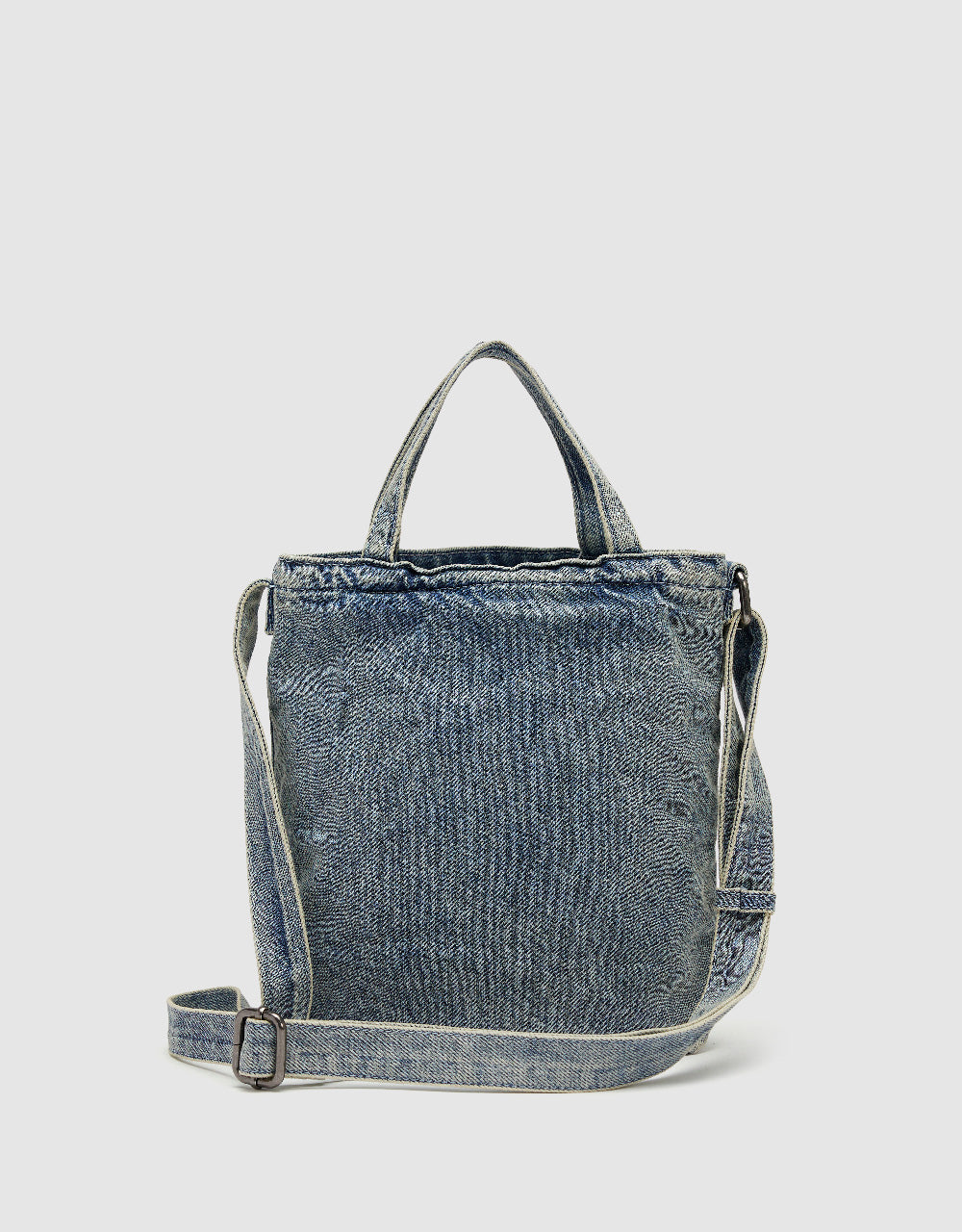 Letter Printed Denim Shoulder Bag
