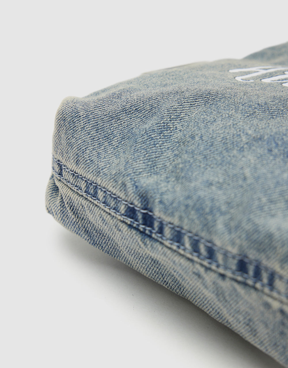 Letter Printed Denim Shoulder Bag