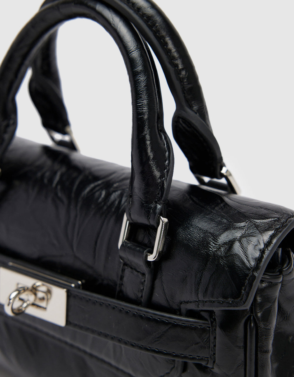 Embossed Vegan Leather Shoulder Bag