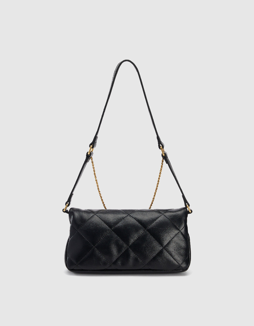 Quilted Embossed Vegan Leather Shoulder Bag