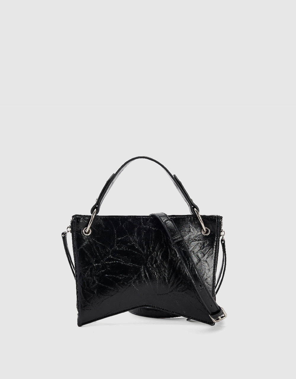 Embossed Vegan Leather Shoulder Bag