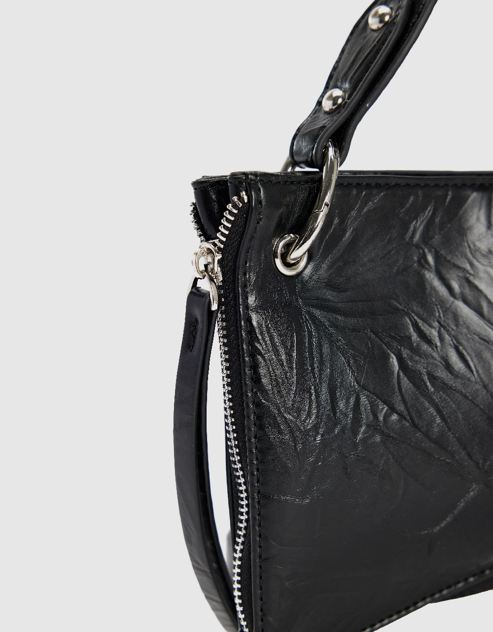 Embossed Vegan Leather Shoulder Bag