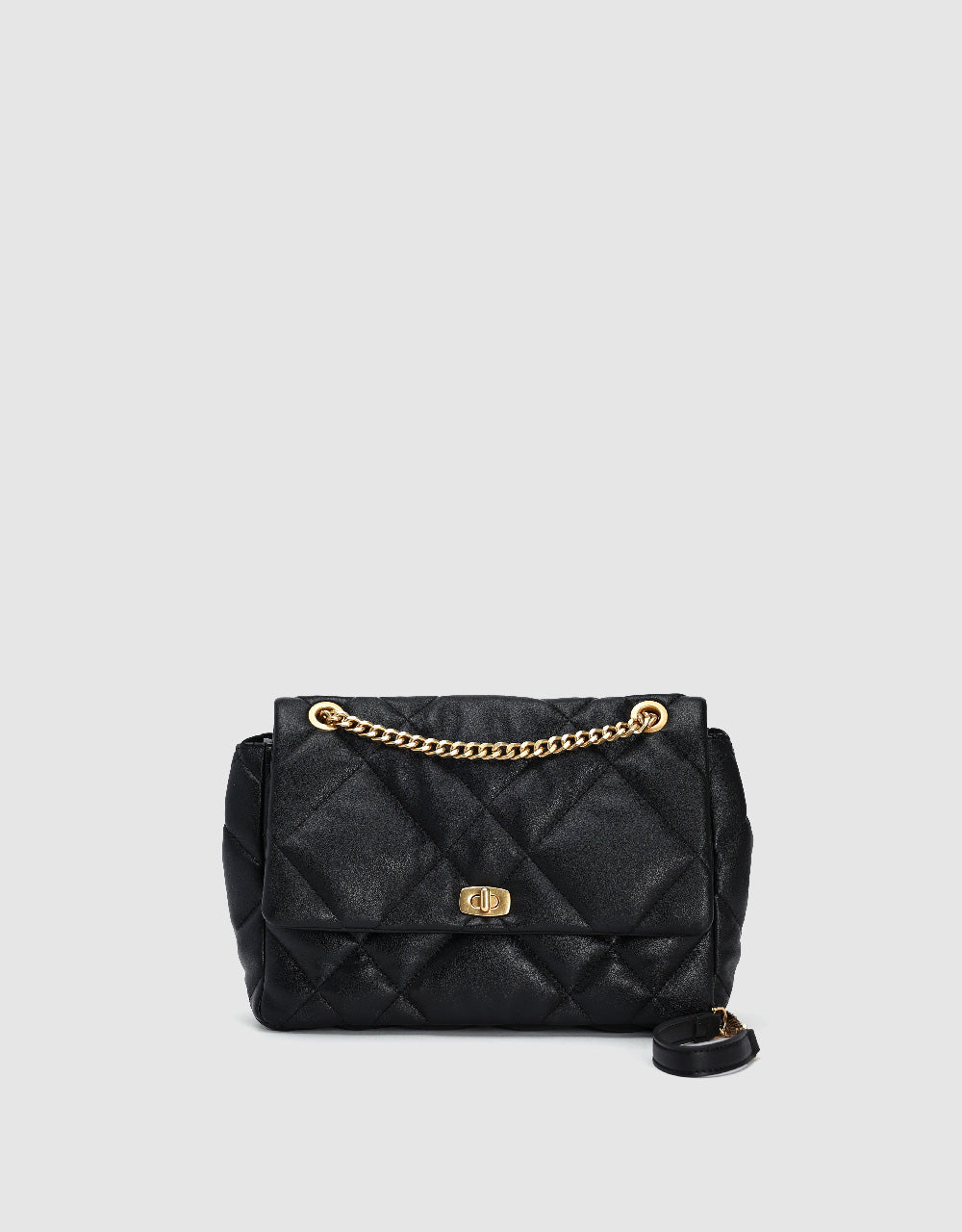 Quilted Embossed Vegan Leather Shoulder Bag