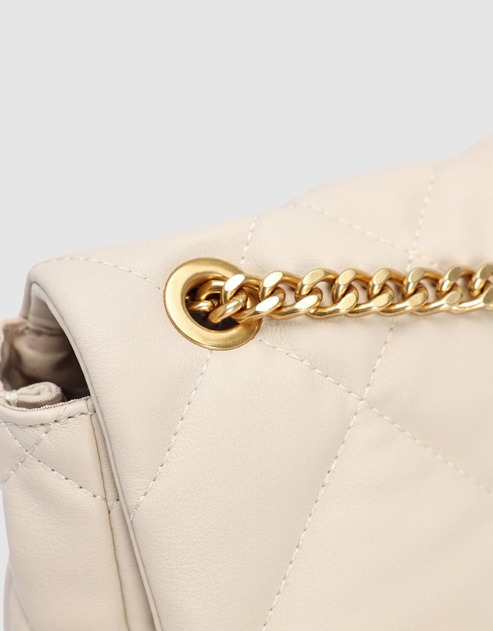 Quilted Embossed Vegan Leather Shoulder Bag