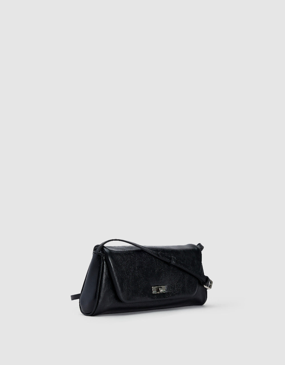 Turn Lock Vegan Leather Shoulder Bag