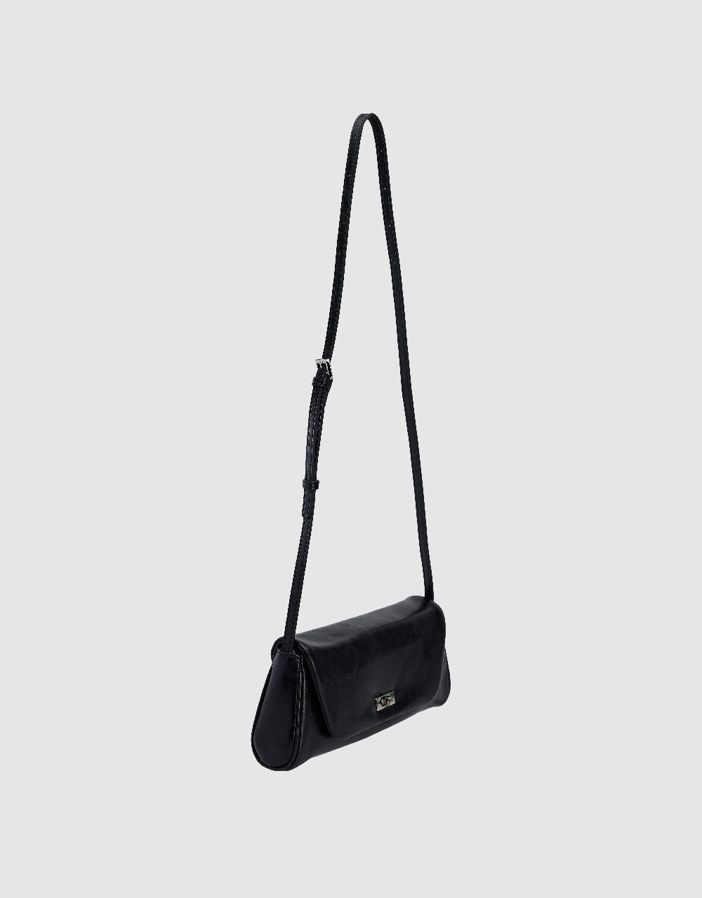 Turn Lock Vegan Leather Shoulder Bag