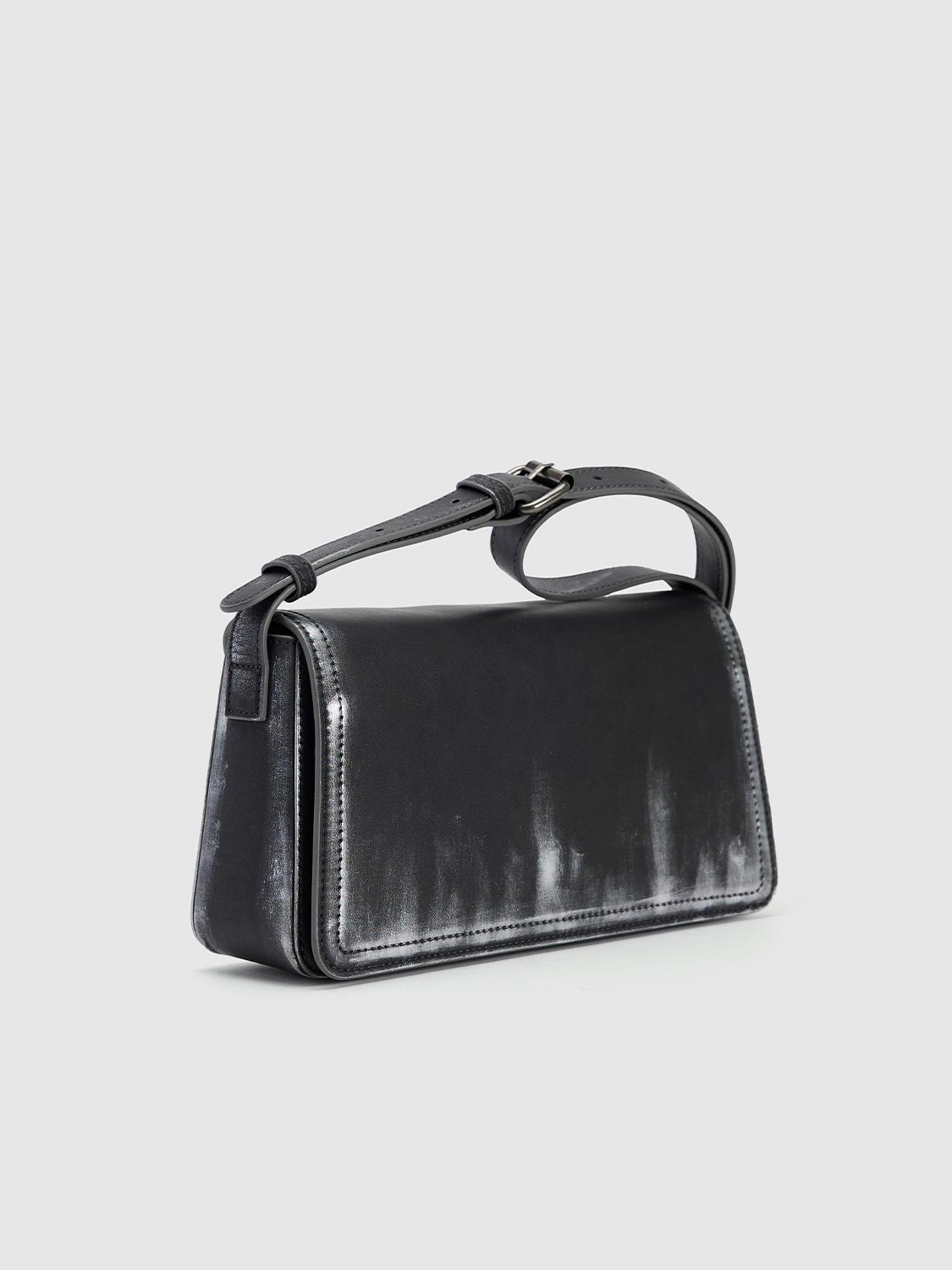 Distressed Vegan Leather Shoulder Bag