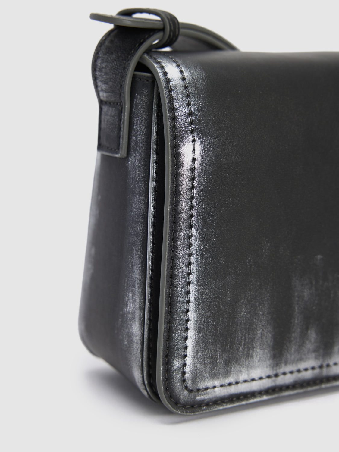 Distressed Vegan Leather Shoulder Bag