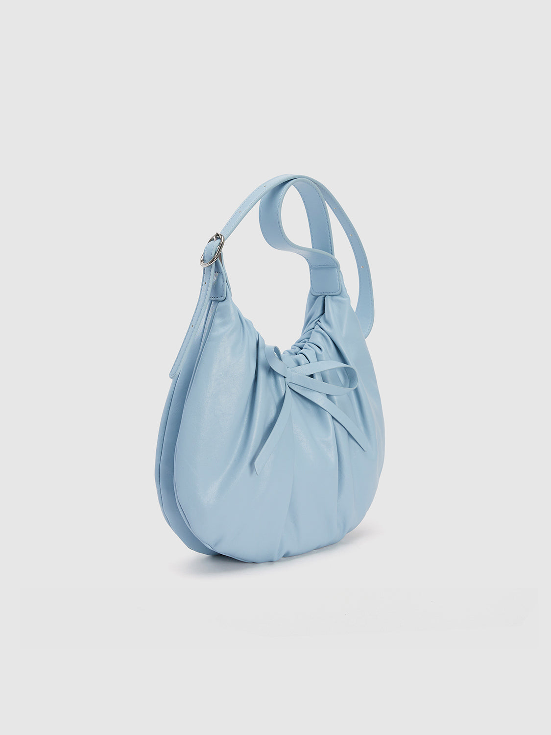 Bow Tie Décor Ruched Shoulder Bag