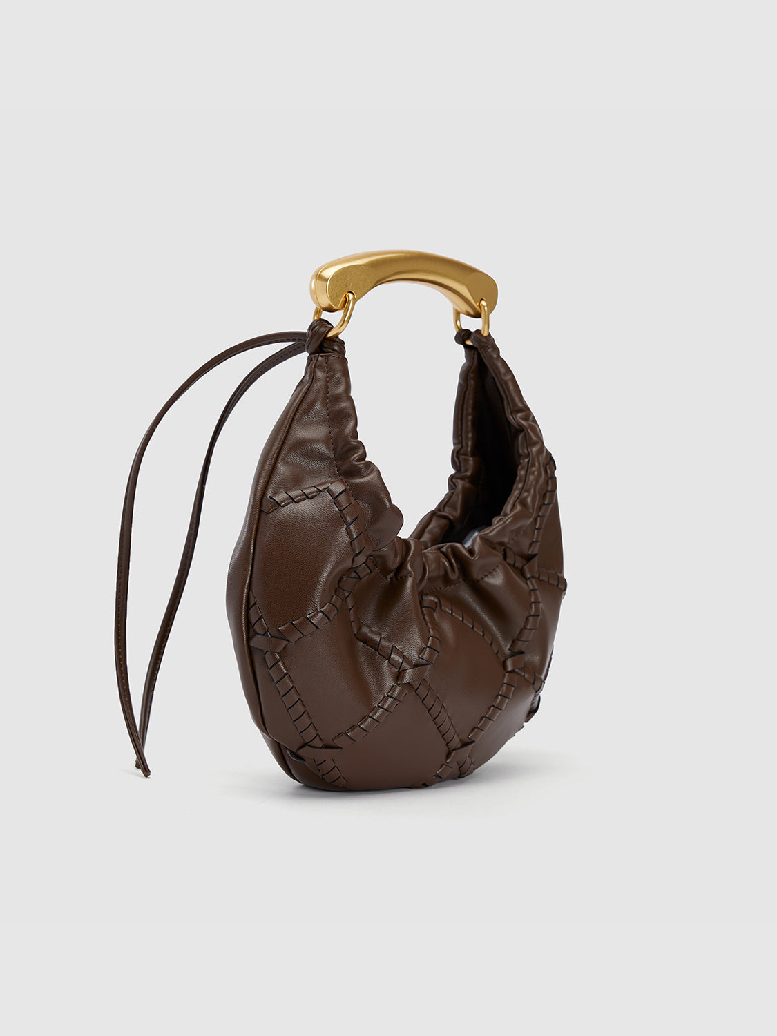 Vegan Leather Crescent Handbag