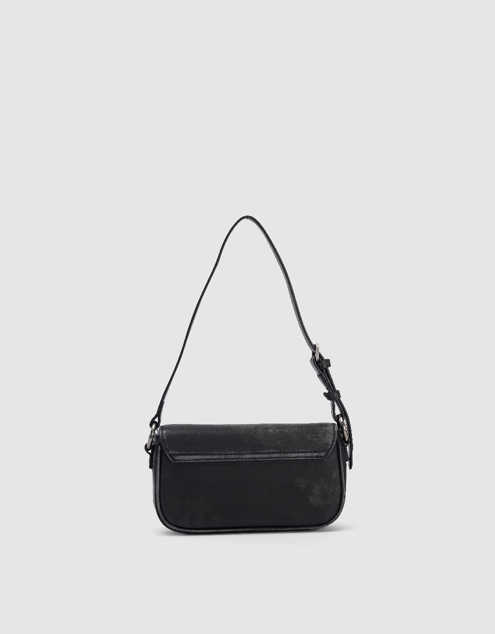 Buckle Décor Vegan Leather Shoulder Bag