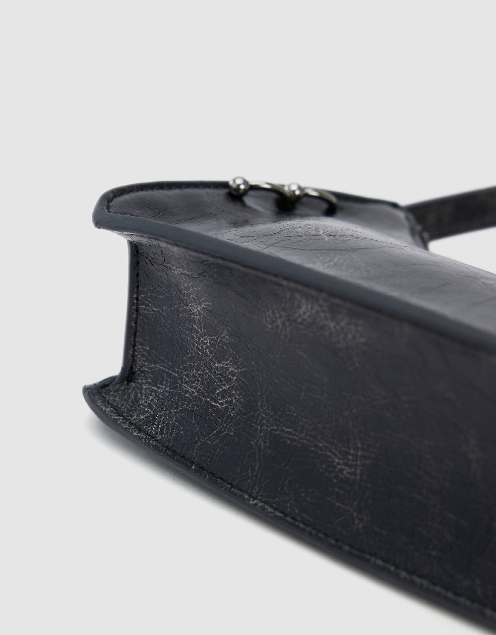 Embossed Vegan Leather Baguette Bag