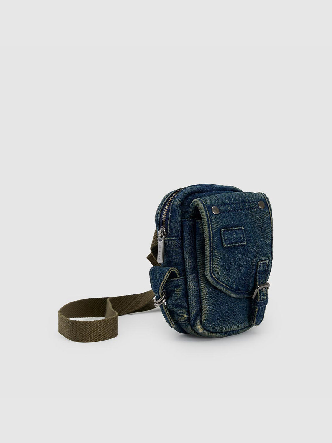 Denim Crossbody Bag With Earphone Case