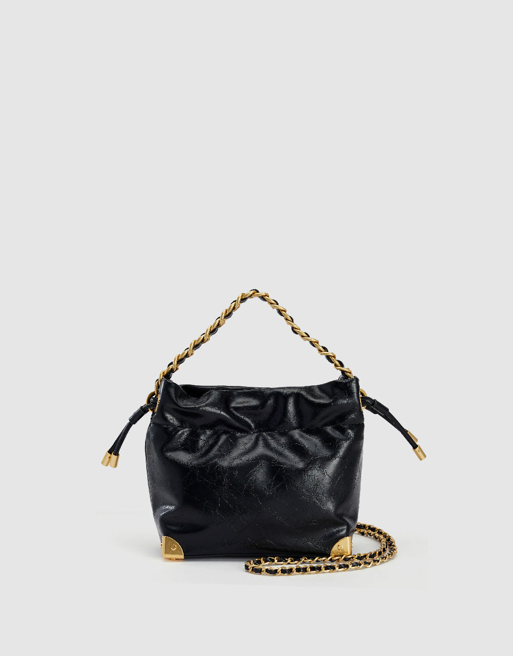 Embossed Vegan Leather Shoulder Bag