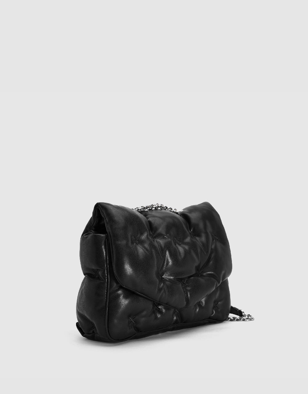 Embossed Vegan Leather Shoulder Bag