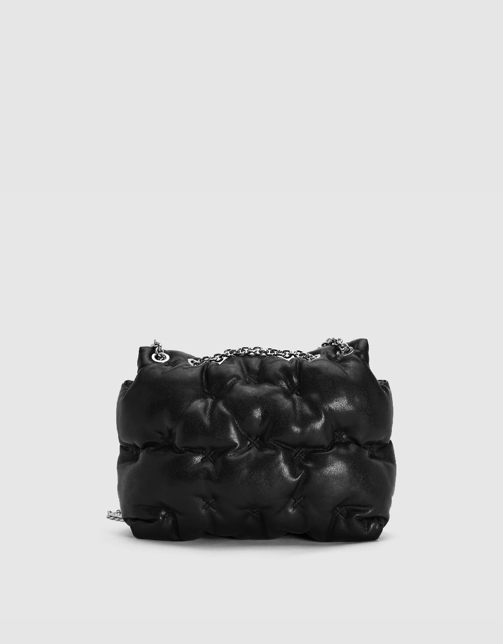 Embossed Vegan Leather Shoulder Bag