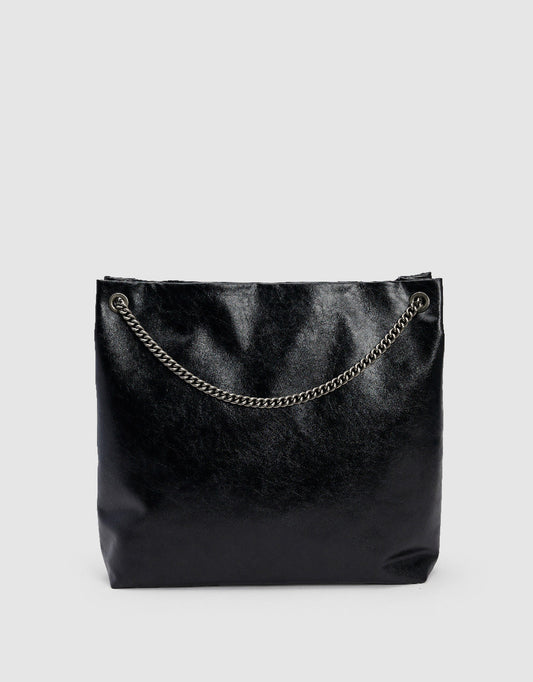 Chained Vegan Leather Shoulder Bag