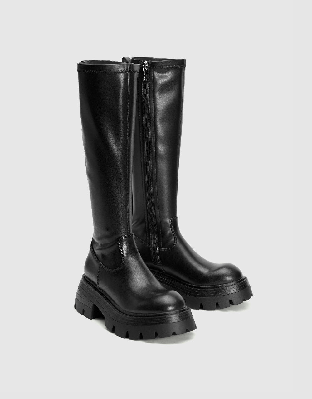 Round Toe Vegan Leather Knee Boots