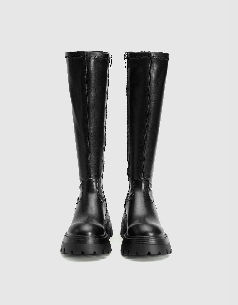 Round Toe Vegan Leather Knee Boots