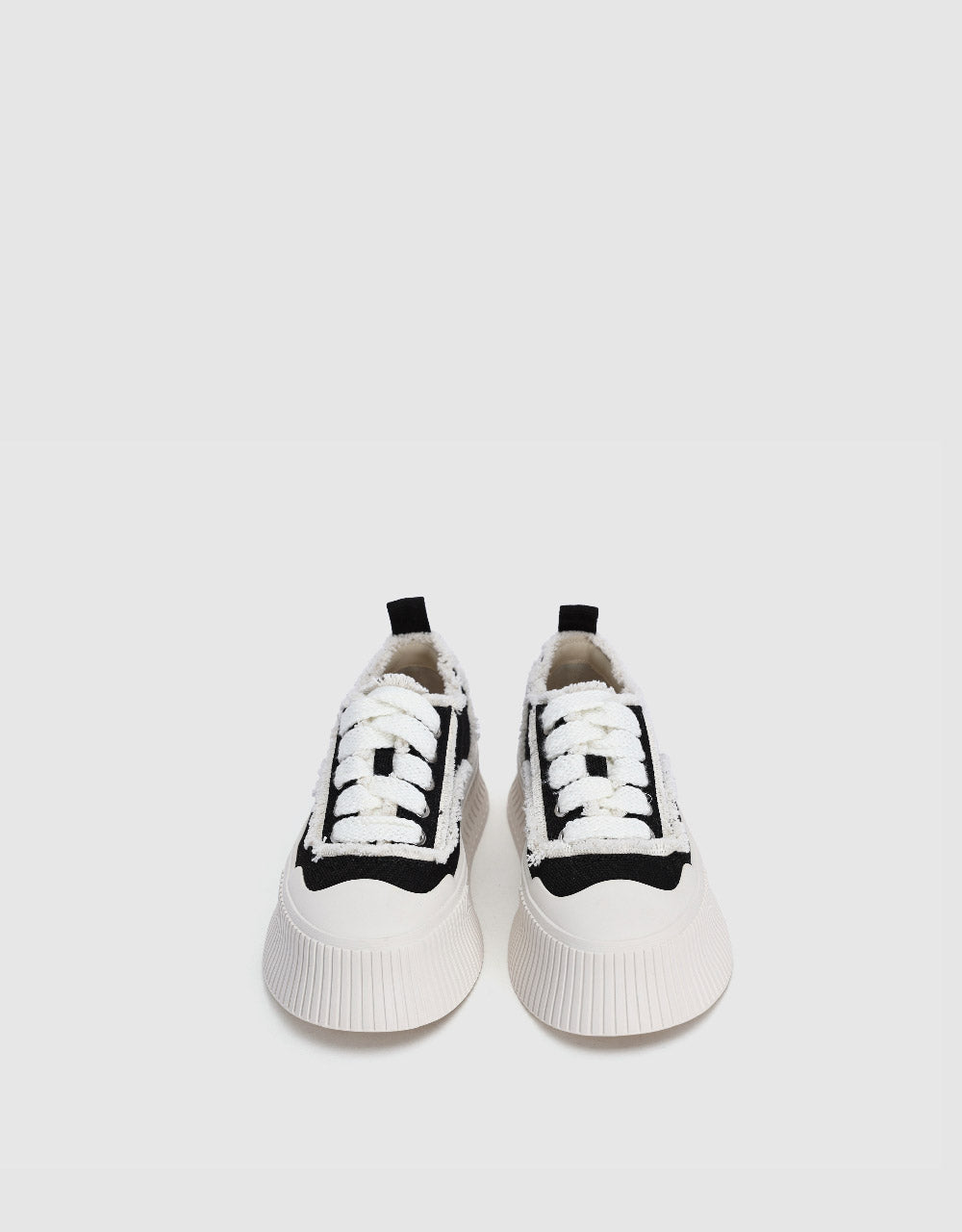 Raw Hem Round Toe Sneakers