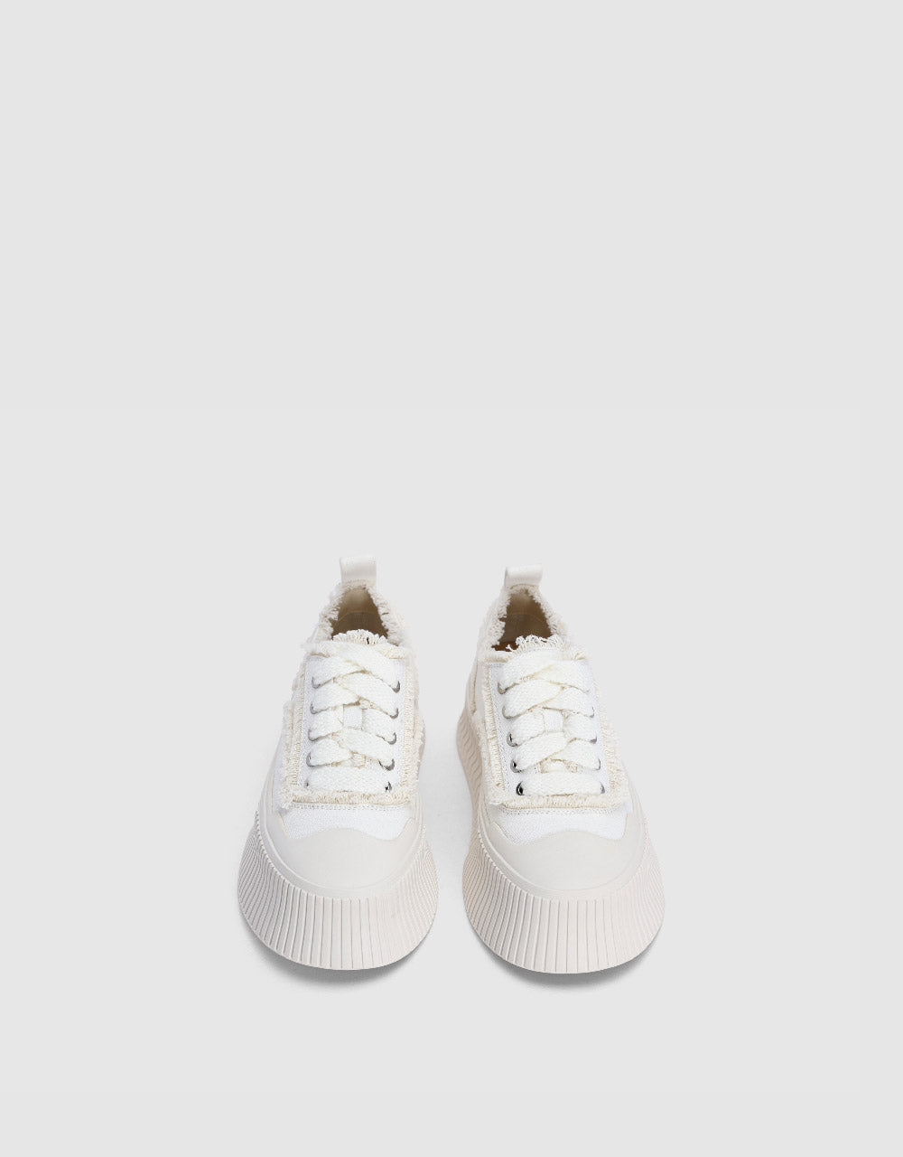 Raw Hem Round Toe Sneakers