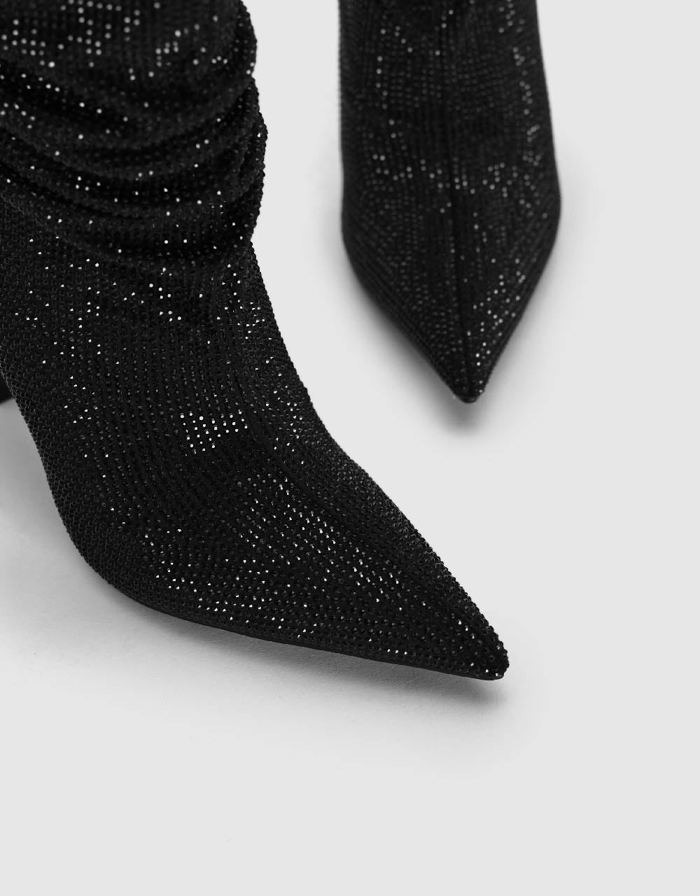 Rhinestone Décor Pointed Toe Booties