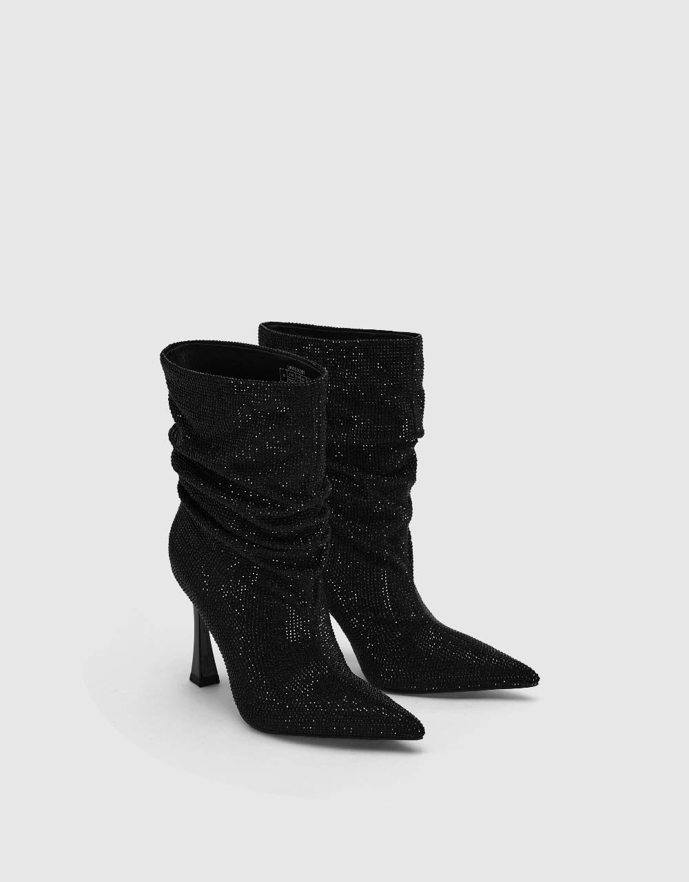 Rhinestone Décor Pointed Toe Booties