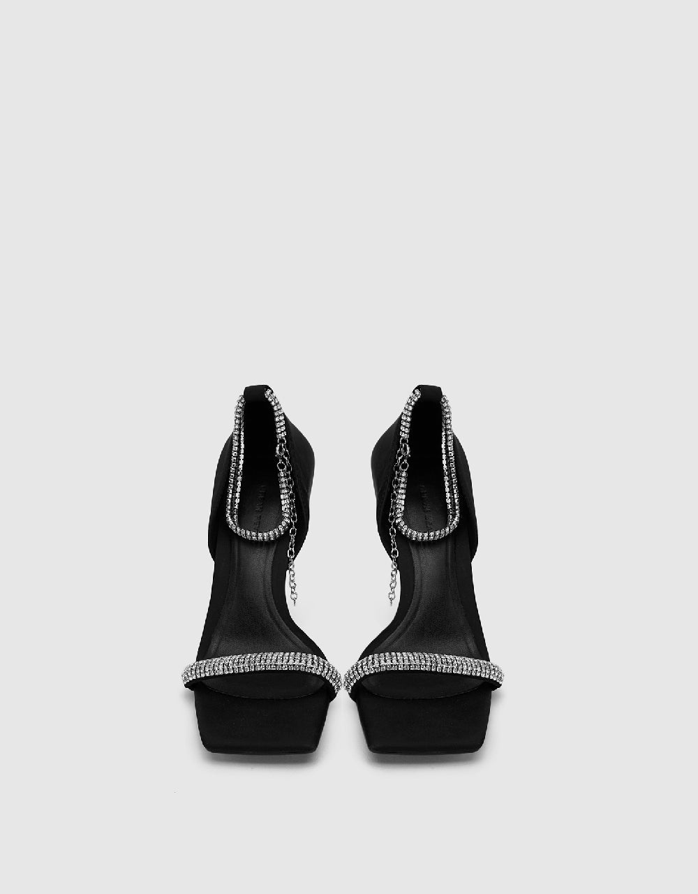 Rhinestone Strap Square Toe Sandals