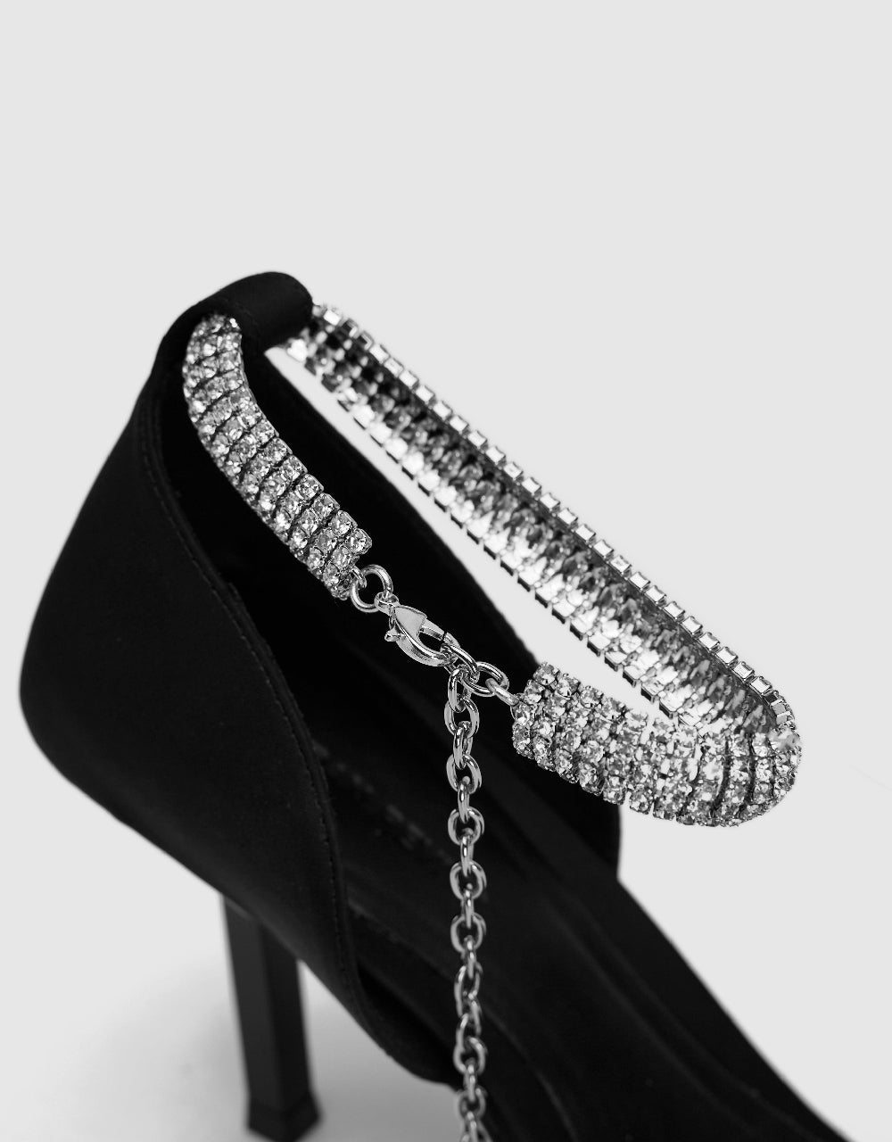 Rhinestone Strap Square Toe Sandals