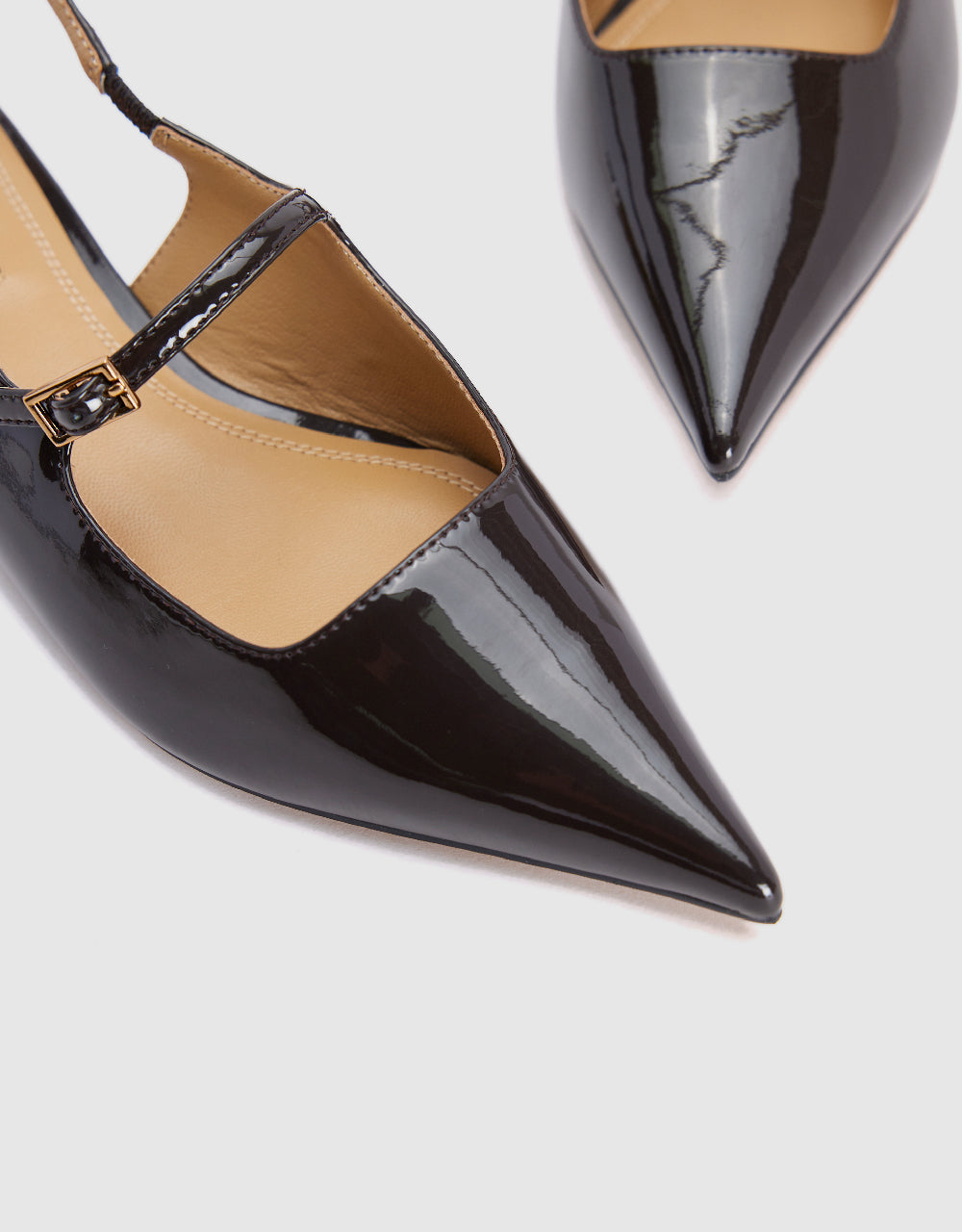 Vegan Leather Pointed Toe Slingbacks