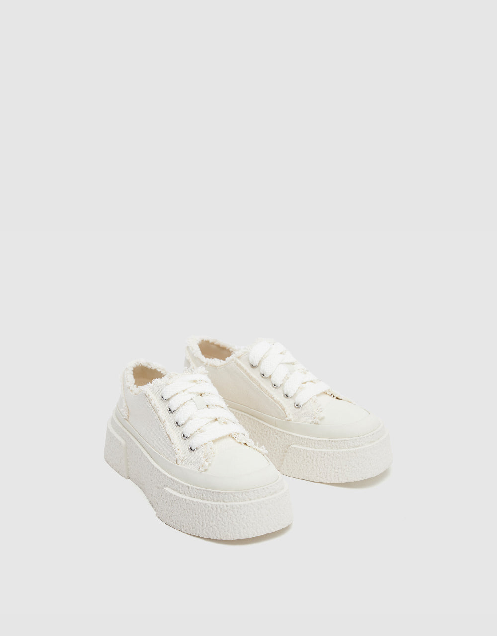 Raw Trim Round Toe Sneakers