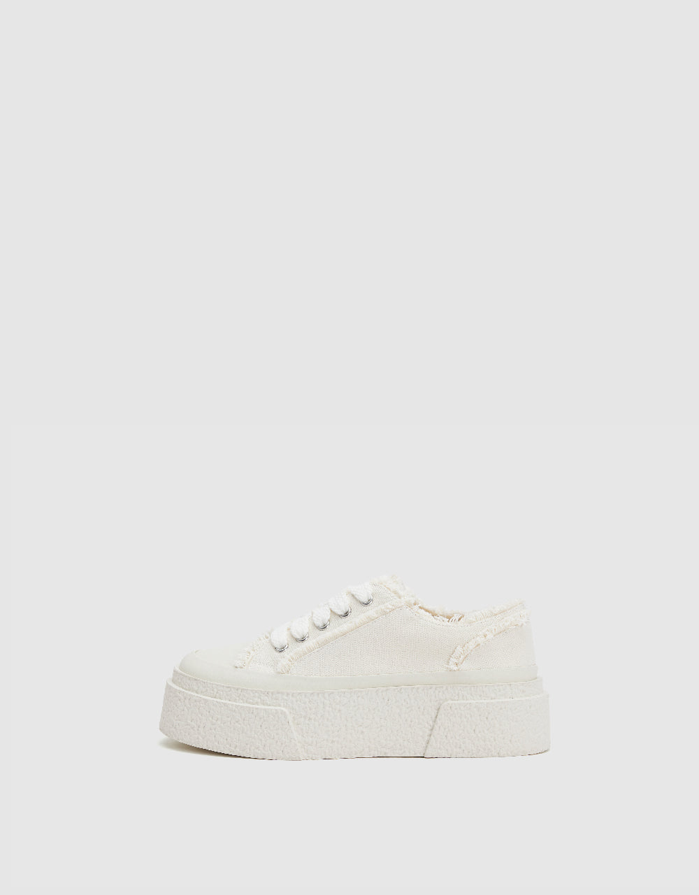 Raw Trim Round Toe Sneakers