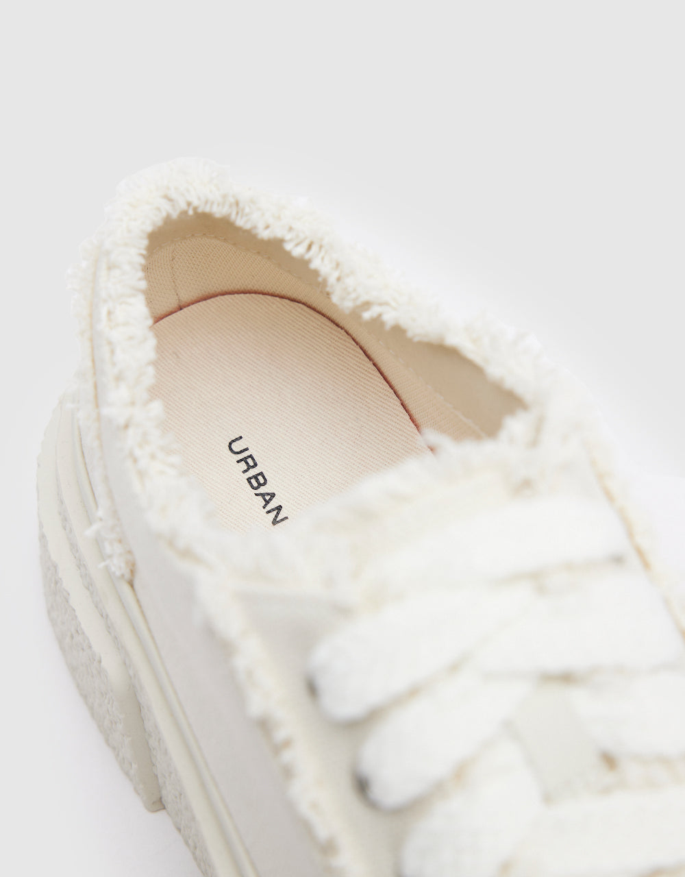 Raw Trim Round Toe Sneakers