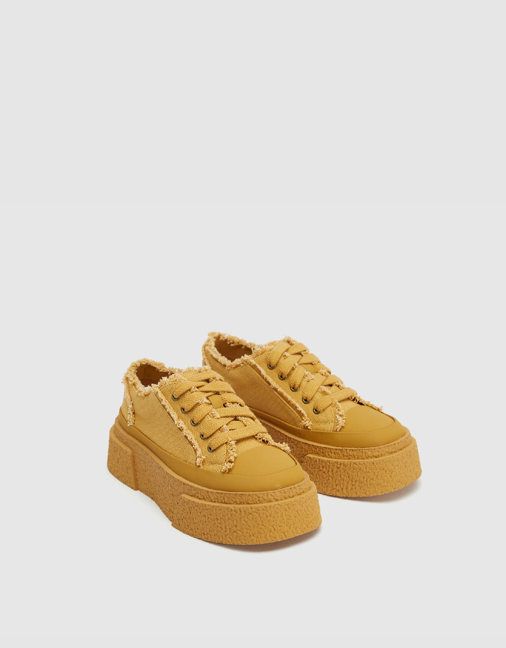 Raw Trim Round Toe Sneakers