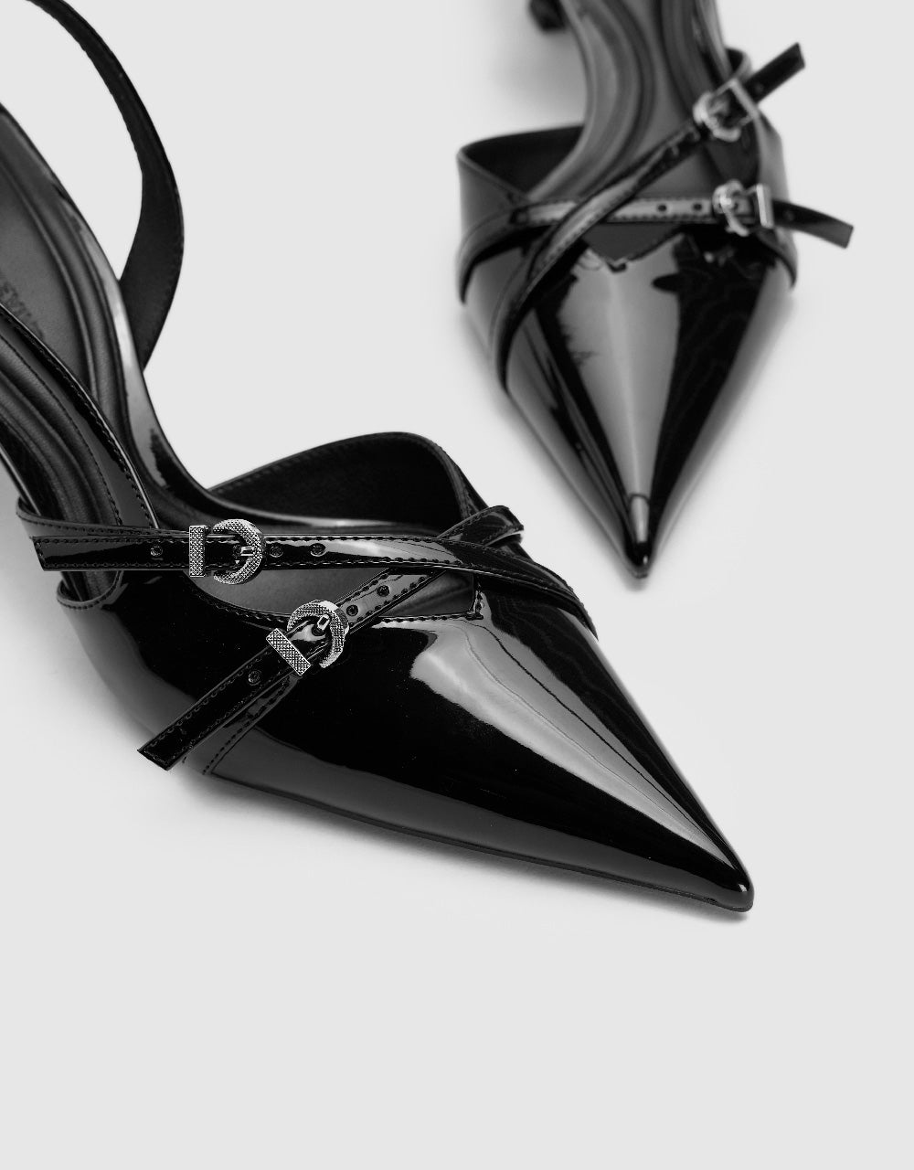 Vegan Leather Pointed Toe Slingbacks