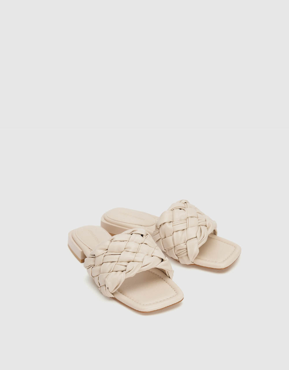 Vegan Leather Square Toe Slippers