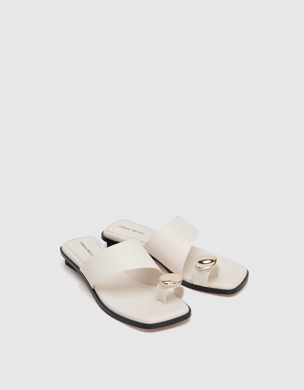 Vegan Leather Square Toe Slippers