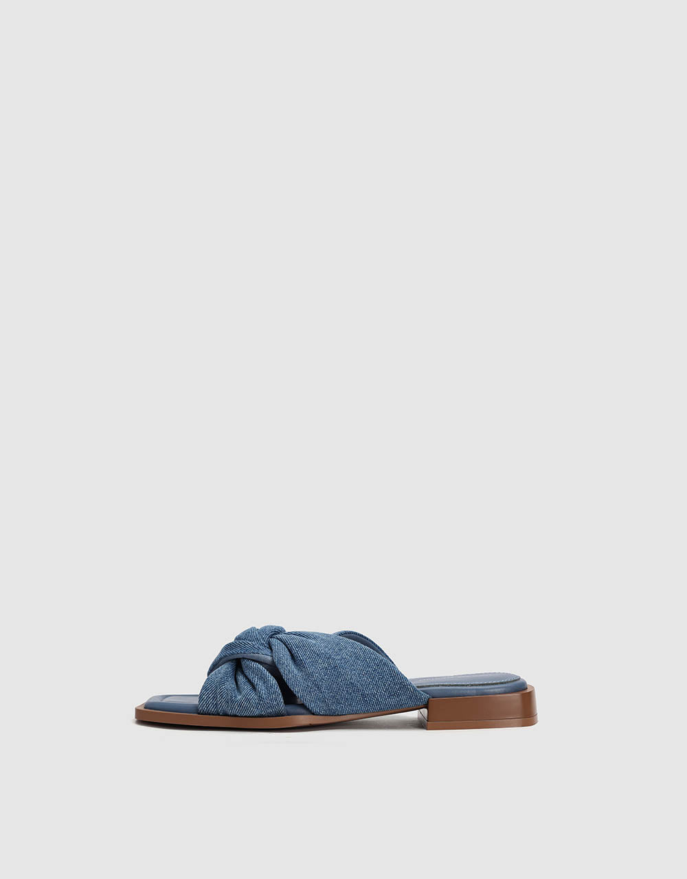 Denim Square Toe Slippers