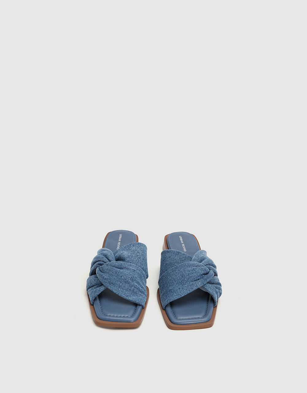 Denim Square Toe Slippers