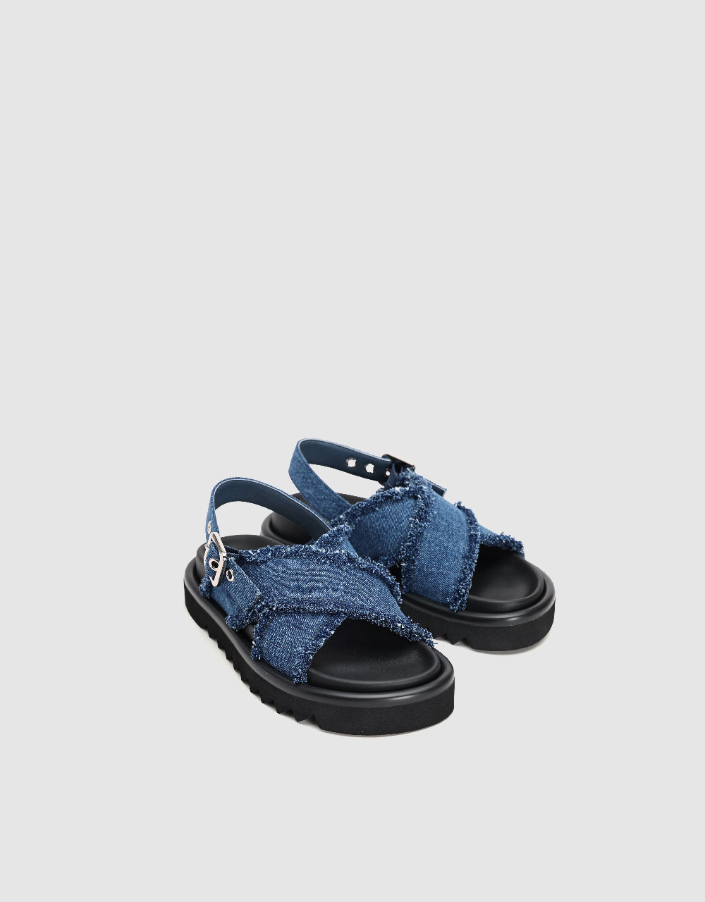 Denim Round Toe Sandals