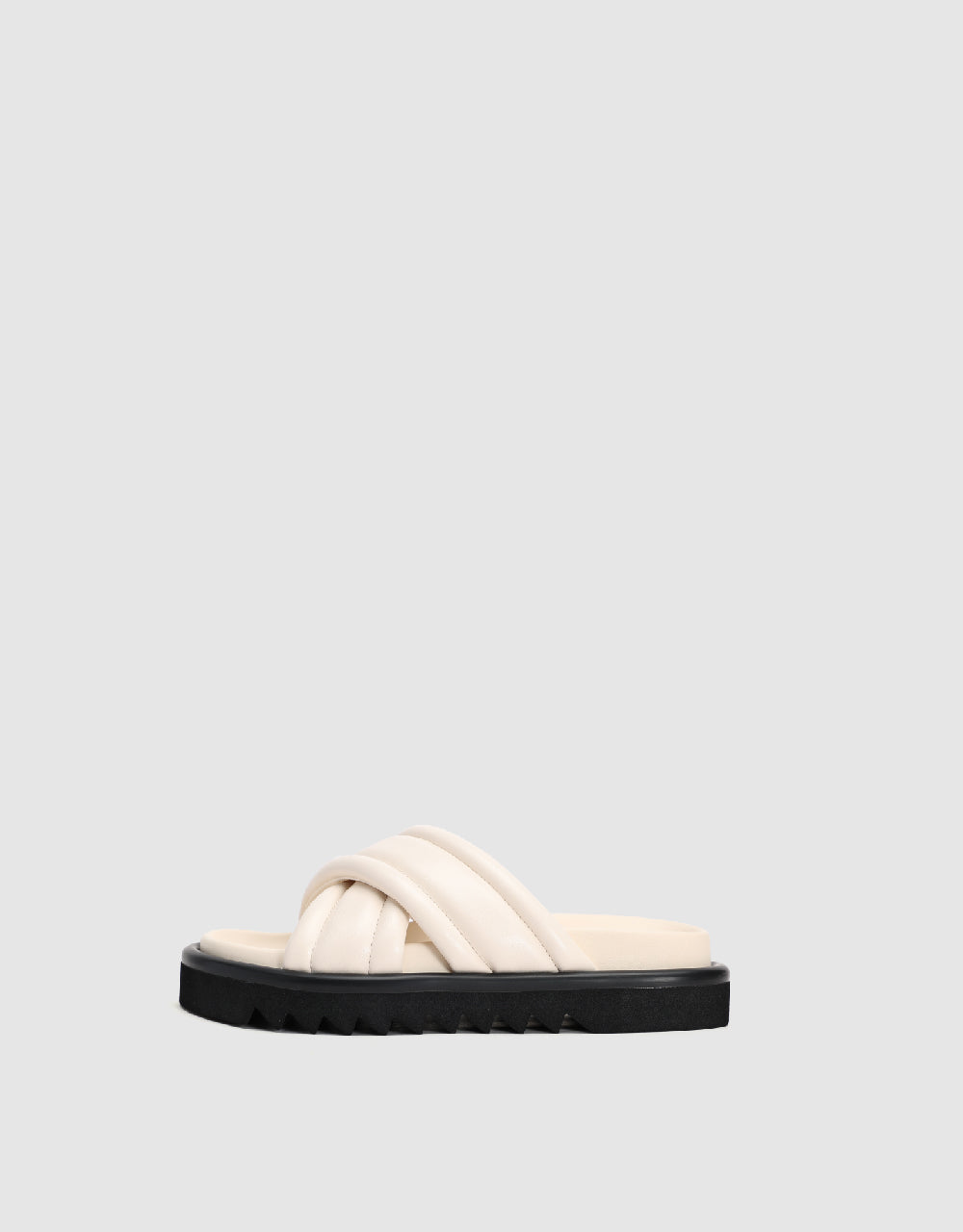 Vegan Leather Round Toe Slippers